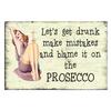 Prosecco Vintage Poster Cocktails Metal Tin Signs Pub Bar Decoration Prosecco Princess Wall Art Decor