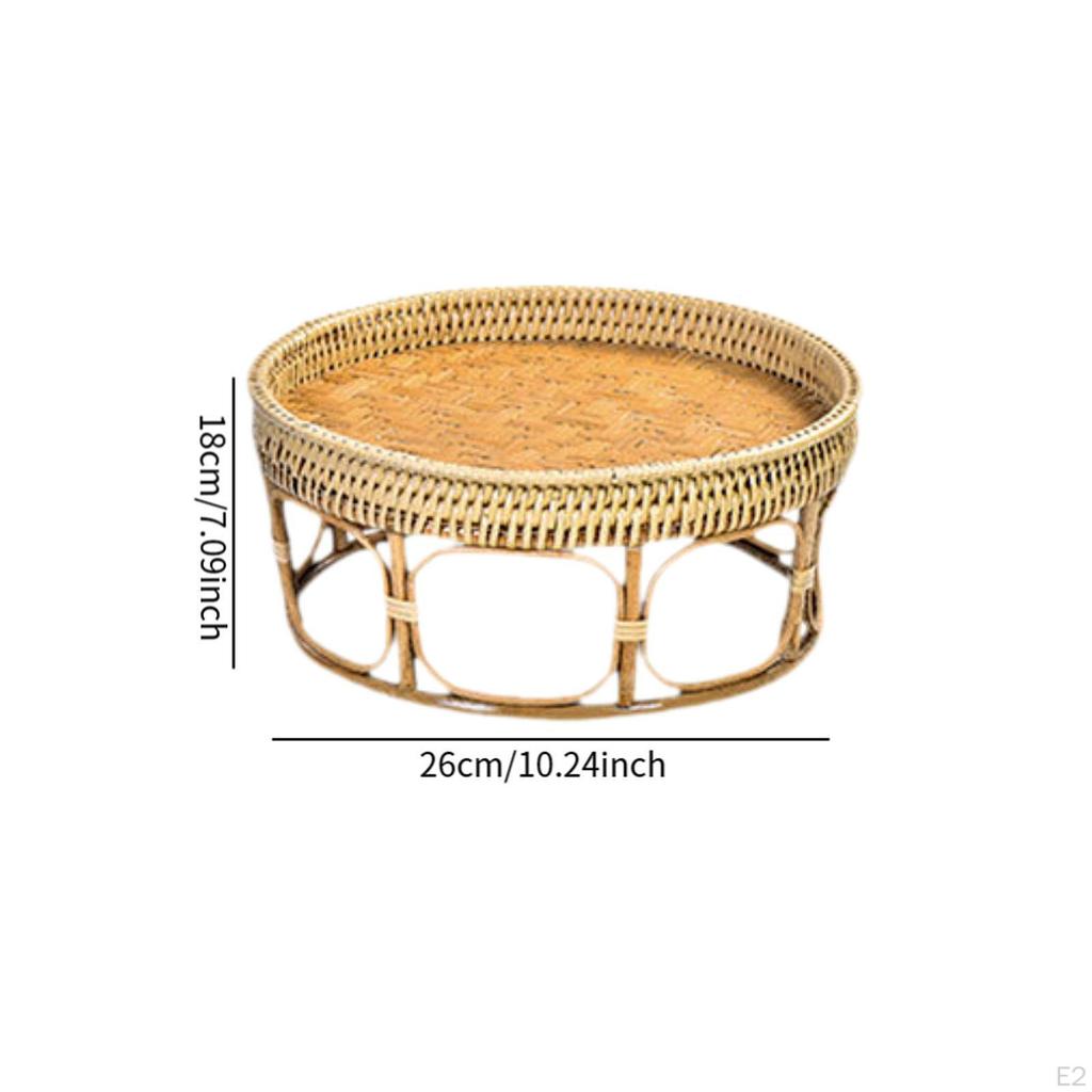 Эркерный ротанговый приставной столик журнальный современный орнамент ретро стиль маленький чайный низкий