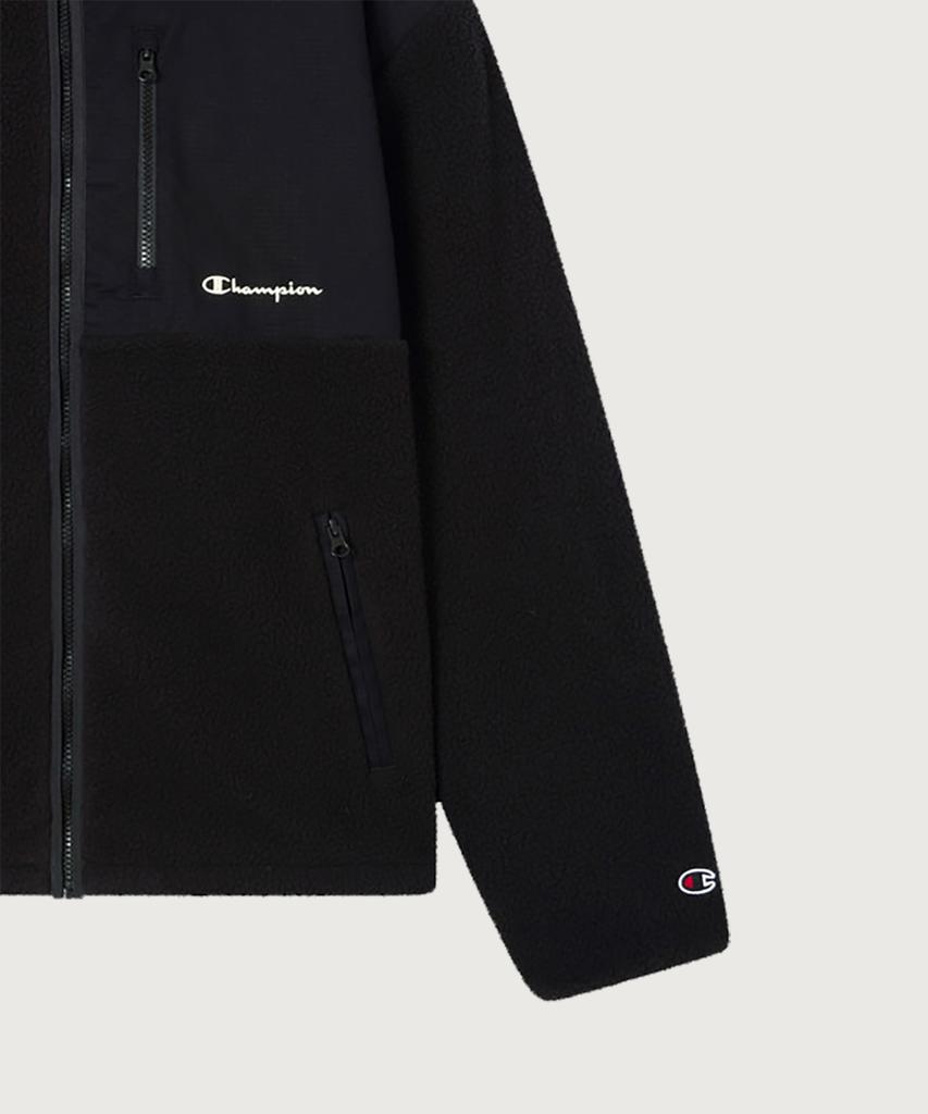 Champion Woven Block Oversized Full-Zip Fleece Jacket Black