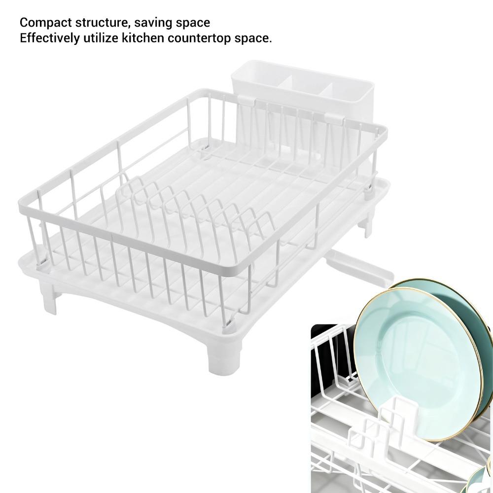 Iron Dish Drying Rack White/Black Utensil Dish Rack Stylish Kitchen Dish Rack Countertop Storage