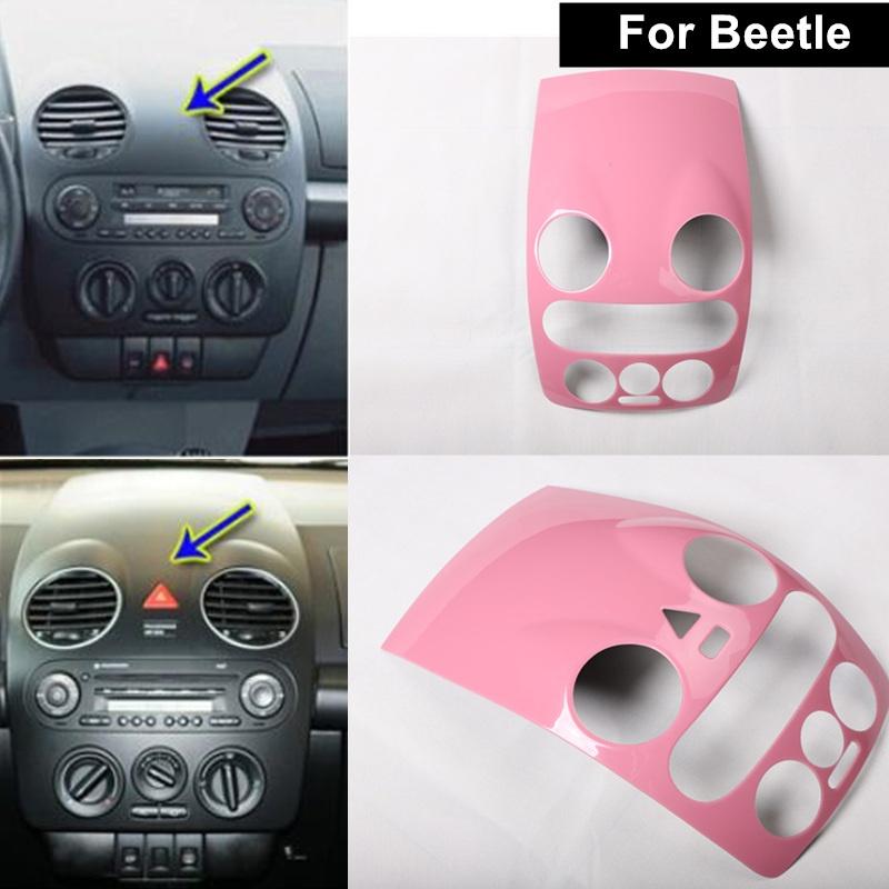 Для VW Beetle 2001 ~ 2011 Запчасти Розовый Интерьер автомобиля Крышка панели центральной консоли Чехол Украшение