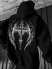 Men's Retro Gothic Style Winged Hooded Sweater, Comfortable Rope-wrapped Hooded Sweatshirt, and High-qualitycasual Hoodedsweater
