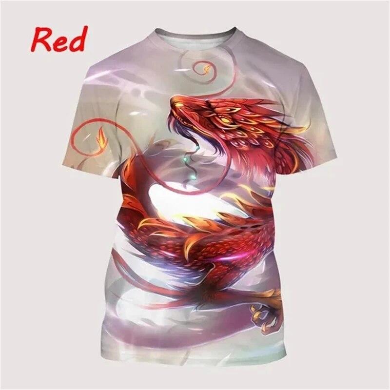 Dragon 3d Printing Men's T-shirts Street Hip-hop Funny Fashion Cool Top Casual Fashion Trend Personality Trendy Unisex Tees Tops