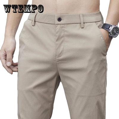 Летние тонкие свободные прямые брюки, трендовые эластичные тонкие мужские брюки, легкие и универсальные мужские брюки
