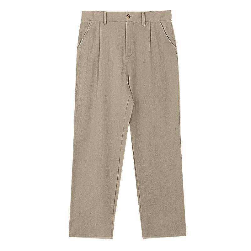Men’s Linen Commuter, Casual and Business-Suitable Versatile Breathable Trousers with A Straight Leg