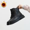 Women's Winter Warm Snow Boots Lug Sole Faux Fur Lining Lace-Up Ankle Booties Shoes for Women Non-Slip Chunky Platform Walking Short Combat Boots