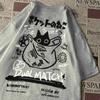 Kawaii Male Female Cartoon T-Shirts 2024 Summer Harajuku Cat Printed Short Sleeve Tees Couple Streetwear Loose Clothes Y2K Tops