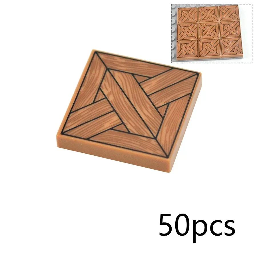 Smooth 2x2 Floor Printed Tile Assembled Building Blocks MOC City House Bricks Decoration Ceramic Tile Construction Toys