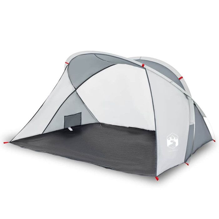 VidaXL Tente de plage 2 personnes gris escamotable imperméable, tente, tente de jardin, abri extérieur, tente de camping, 4004160