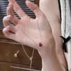 Красный кулон-капля на цепочке - Ретро, Нежный и Модный Усиливающий цвет кожи Ключица Цепочка