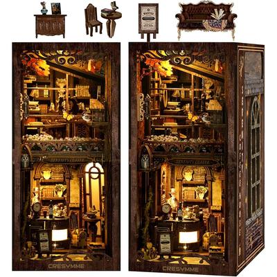 CRESYMME Миниатюрный дом DIY Набор Деревянный книжный уголок 3D модель Тихая кофейня