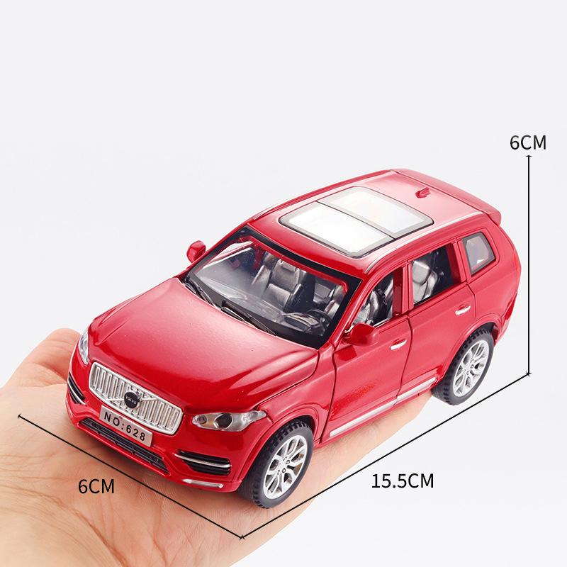 Литая под давлением модель автомобиля XC90, масштаб 1/32, игрушечный автомобиль с откатным механизмом со звуком и светом для детей, коллекция подарков для мальчиков и девочек