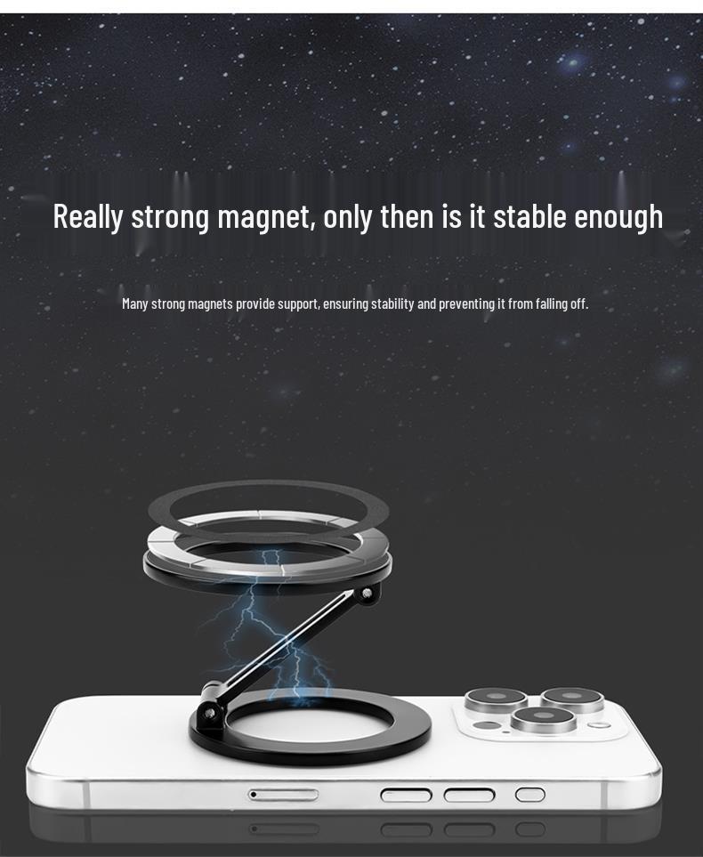 MagSafe Magnetic Double-Sided Folding Metal Phone Holder for Desktop and Office