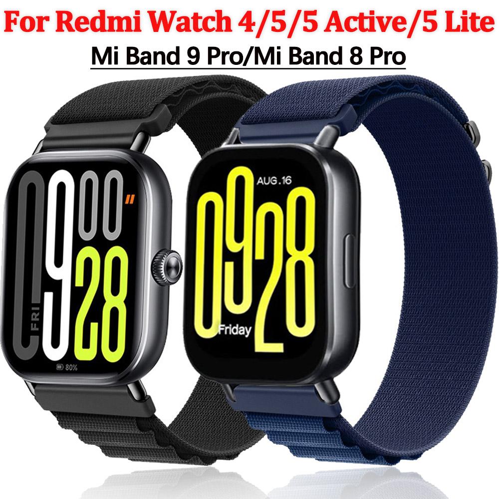 Ремешок Alpine Loop для Redmi Watch 4/5/Redmi Watch 5 Active/5 Lite, нейлоновый ремешок для Xiaomi Band 9/8 Pro, аксессуары