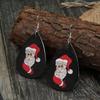 European & American Christmas Leather Earrings: Black Santa Claus Design - Simple & Stylish for Women