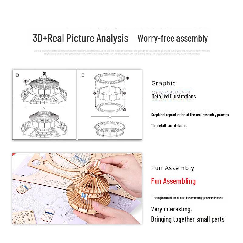 Милые животные DIY 3D деревянная головоломка для детей