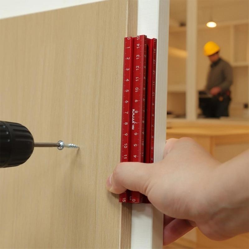 Алюминиевый сплав 5 кг Магнитная линейка-шаблон для выравнивания Измерительный инструмент 4-сторонний дизайн для строительных и DIY-проектов