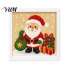 Handmade Christmas Present DIY Needlepoint Kit, Holiday Cross Stitch Santa Snowman Elk Patterns, Theme Beginners Needlework Craft Kit for Adults