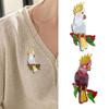 Fashionable Sophisticated Parrot Lapel Pin with Dripping Oil Designs Contrast Accessory for Party Supplies Costumes