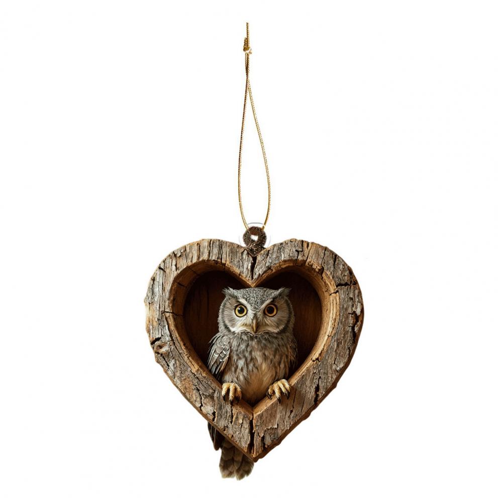 Christmas Ornaments 2D Acrylic Fox Eagle Birds Ornament Woodland Hanging Pendant for Xmas Tree Home Party Decor