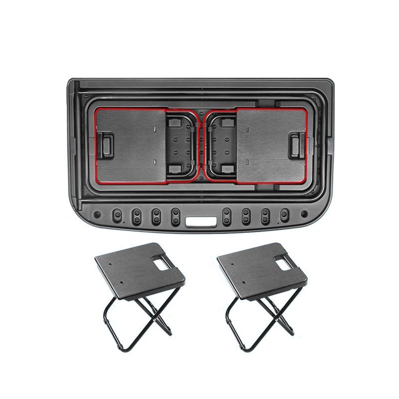 For Tesla Model Y Juniper 2021-2026 Car Trunk Portable Picnic Table Travel Folding Work Rest Camping Board With 2 Chairs