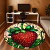 1PC strawberry stained glass Office Round Area Rug, Under Office Chairs Bedroom Living Room Home Decor, Carpet for Office -1110075