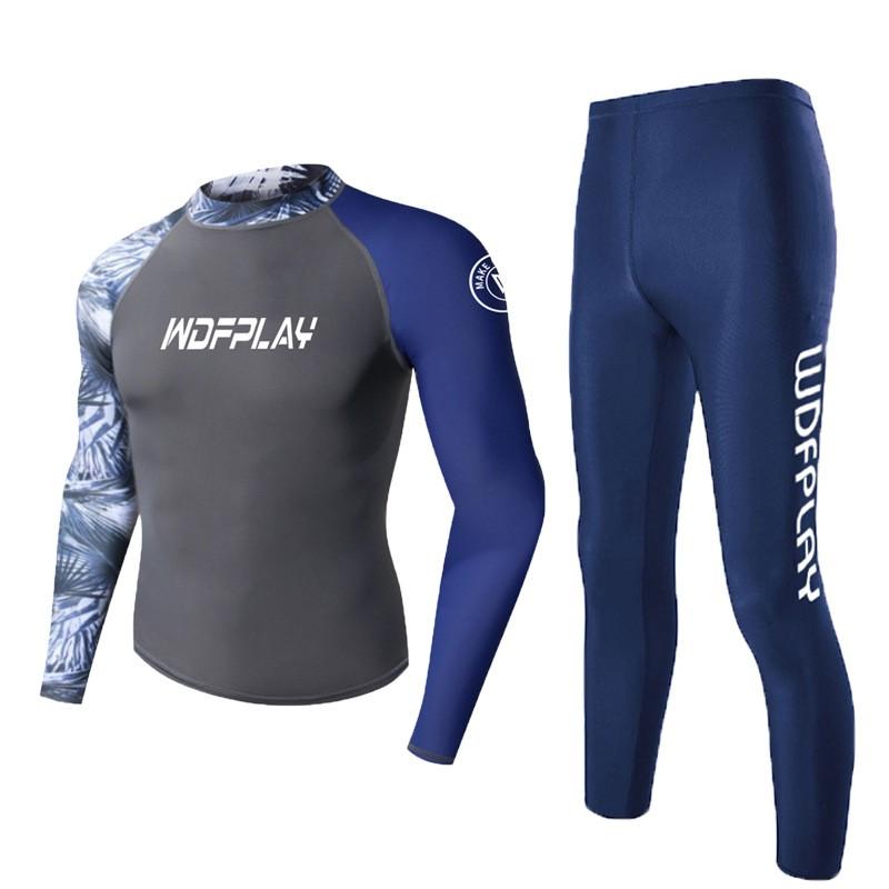 Mens UV Protection Rash Guard Set Quick Dry Swimwear Snorkeling Surfing Jellyfish Prevention