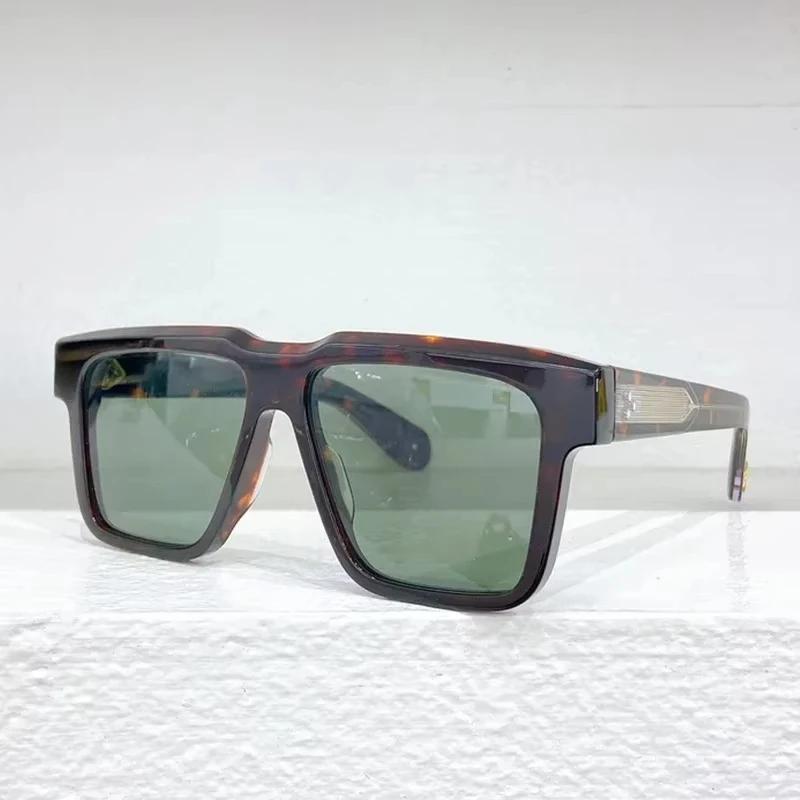 Большие квадратные дизайнерские японские солнцезащитные очки, классические уличные мужские очки из ацетата Uv400 с футляром