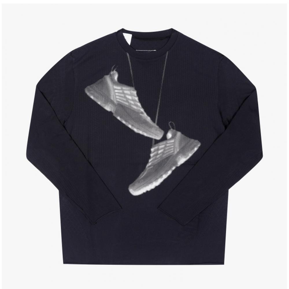 MaiSon Margiela Sh0gc0052 M20101 900 Mm6xSalomon Обувь Печать Мужская Футболка с Длинным Рукавом