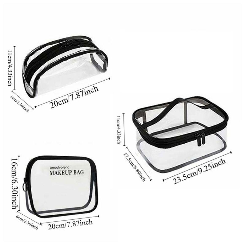 PU Leather Transparent Makeup Bag Clutch Pouch Swimming Small Bag Clear PVC Handbag Beach