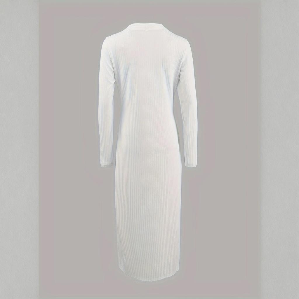 Женский модный повседневный однотонный кардиган с длинным рукавом и длинный топ-футболка с V-образным вырезом