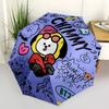 1 шт. Автоматический складной зонт с персонажем Chimmy BT21 - Компактная конструкция с 8 спицами, Прочный пластик и железо, Идеальный подарок для друзей и семьи, yy250923056