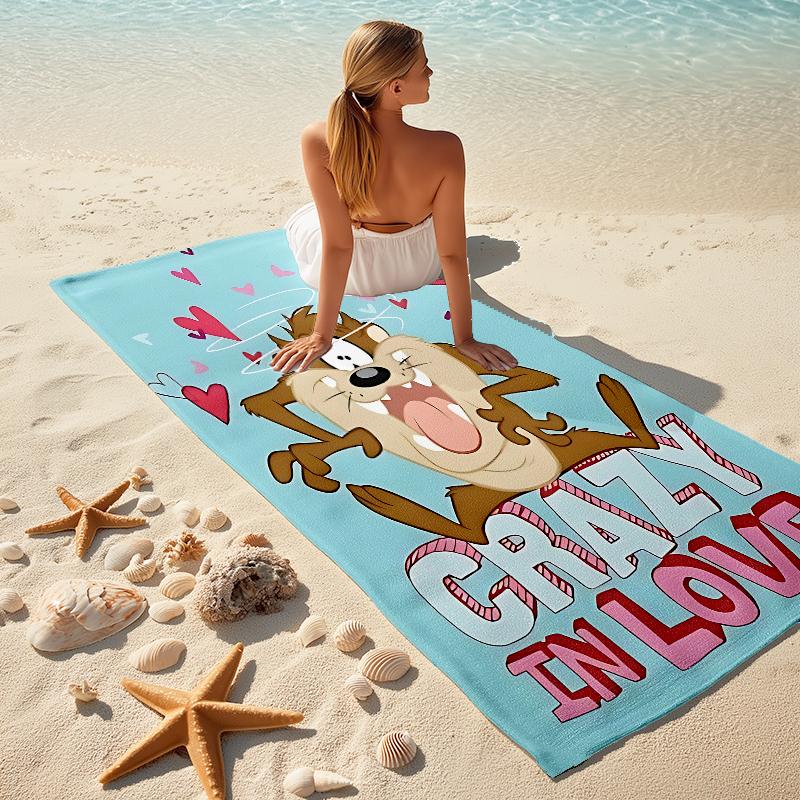 1Pc Tazmanian Devil Adventure Beach Towel Microfiber Beach Towel Thin Absorbent For Beach Swimming Yoga Bath Sports 0917100