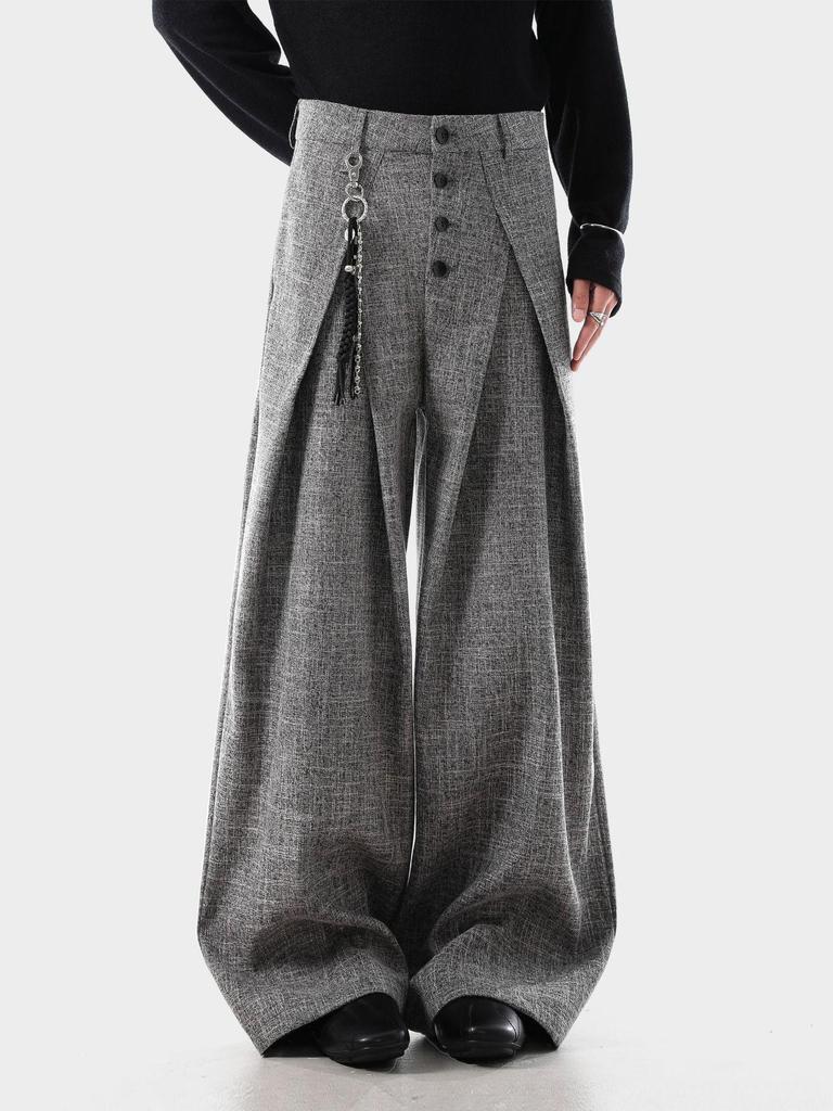 Унисекс Ретро Полосатые Двубортные Широкие Брюки