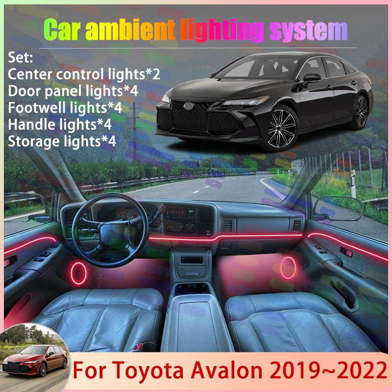 For Toyota Avalon MK5 XX50 2019~2022 2020 2021 2/18 in 1 Car Atmosphere Light Lamp RGB Shade Ensemble Streamer Atmosphere Set Neon Lights 4