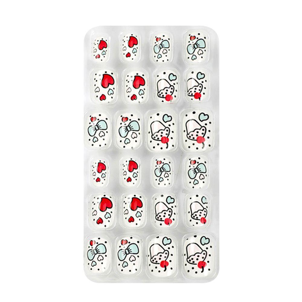 Детские рождественские накладные ногти для маникюра на Хэллоуин, детские накладные ногти с полным покрытием, самоклеящиеся