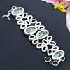 Copper Larimar, Diopside Gemstone 925 Sterling Silver Bracelet 7-8" KG-1816