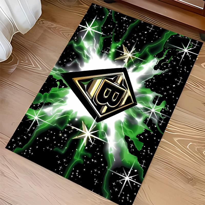 1pc Borussia Monchengladbach logo Print Area Rug - Soft,Washable Non-Slip Indoor Mat for Office Chairs,Living Room,Home Office Decorative Rug