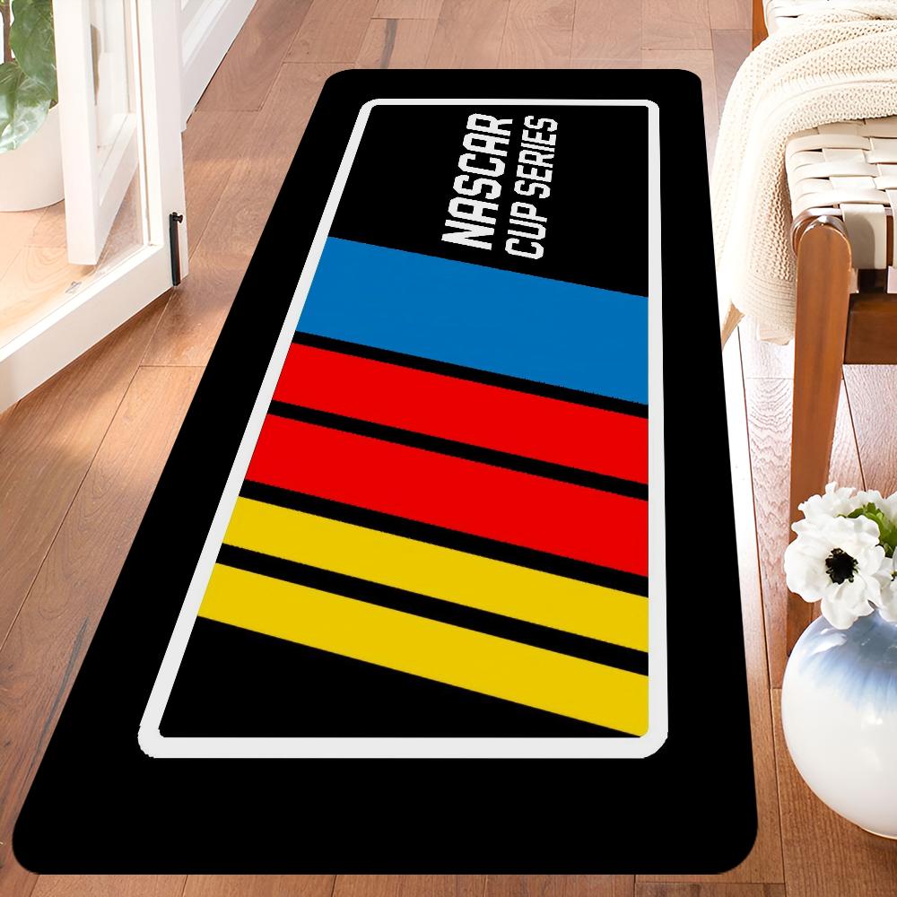 N-NASCARS Racing Car Hallway Carpet Non-Slip Laundry Room Mat Laundry Decor Balcony Child Living Room Toilet Rug