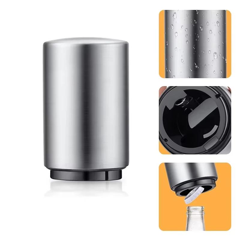 Stainless Steel Automatic Beer Bottle Opener Magnetic Beer Bottle Opener Portable Beers Bottles Openers Bar Kitchen Tools