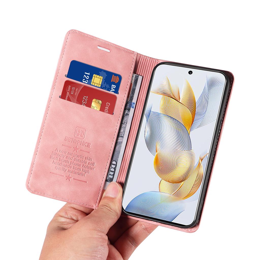 Leather Wallet Folio Case Magnetic Closure RFID Blocking Card Slot Kickstand Full Protection Case For Huawei Honor 90 X9A X40 X8 X9 Mate 60 Nova 11i