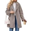 Women's Autumn and Winter Solid Color Long Sleeve Suit Collar Belt Woolen Suit Jacket