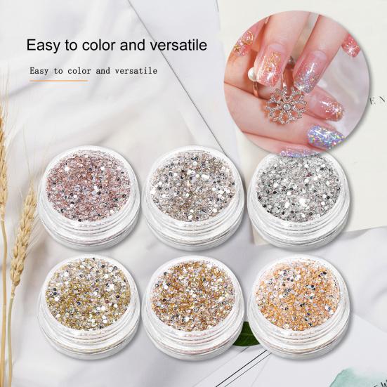 Nail Glitter Powder Rhinestones Sequins DIY Nail Art Mixed Sizes Nail Decoration Manicure Glitter Flake Nail Supplies