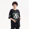MLB SS23 New York Yankees Vintage Floral Print Cool Dry Trendy Short Sleeve T-Shirt Unisex Tops Black 3ATSI0133-50BKS