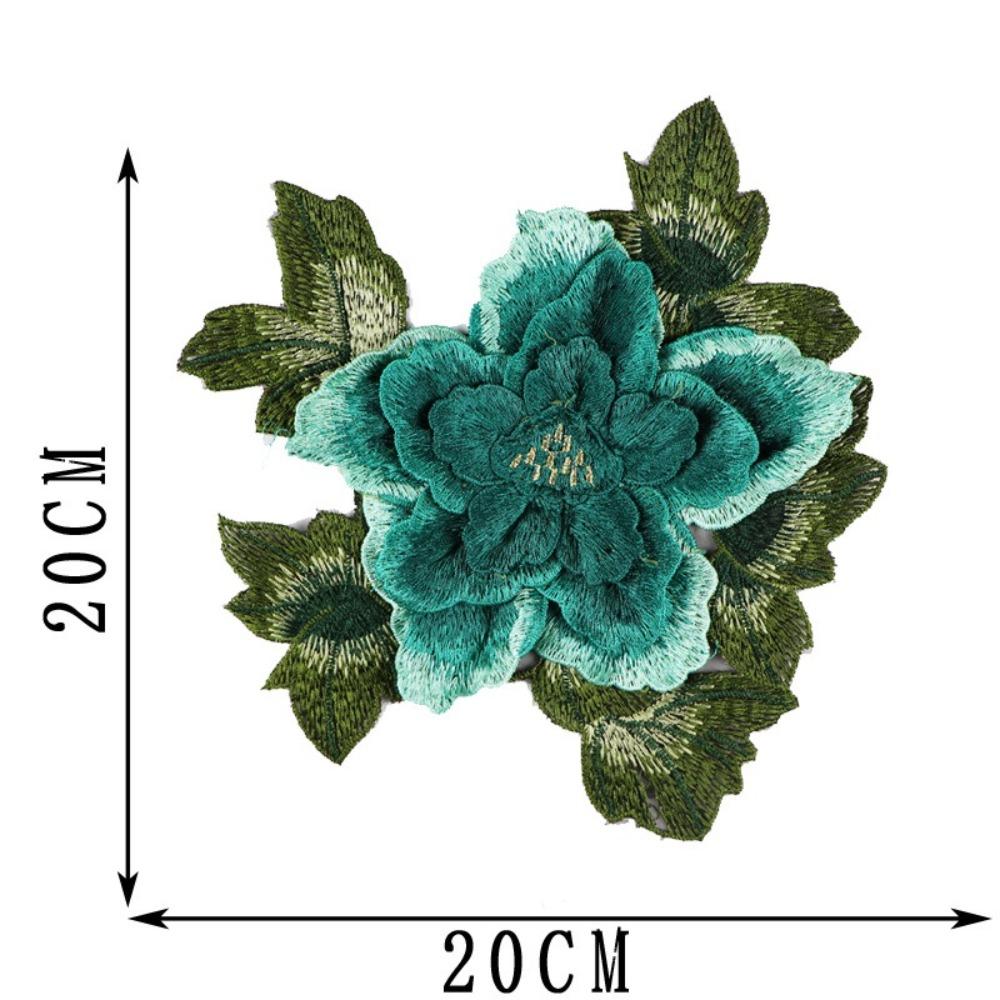 Peony Embroidery Patch Floral Embroidery Floral Applique Fashion Elegant Sewing Accessories