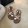 New Style of Sandals Women's Shoes Flat and Versatile Cross-strap Beach Shoes