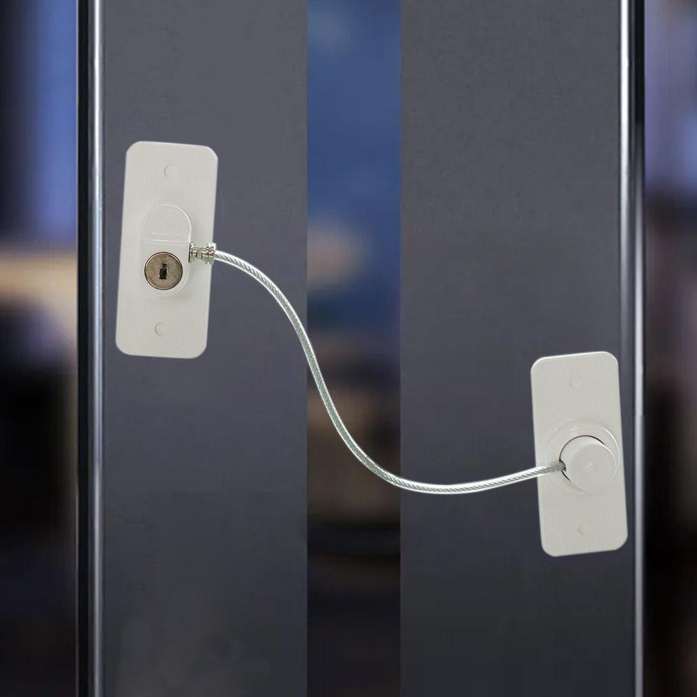 Пластиковый замок для окон с ключом, ограничитель безопасности двери, детский замок для окон, холодильник