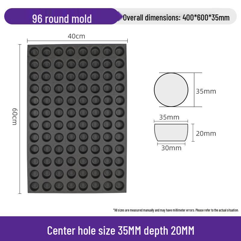 96-Cavity Round Cake Baking Pan