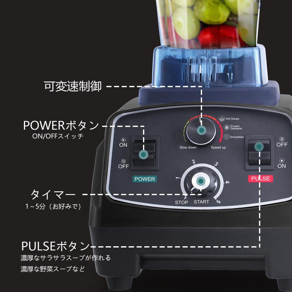 Миксер-блендер большой емкости 2 л 1400 Вт коммерческий многофункциональный бытовой блендер 45000 об/мин высокоскоростное вращение блендер высокой мощности защита от перегрева
