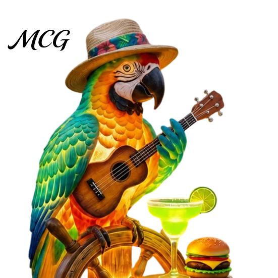 Tropical Bird Garden Decor Solar Parrot Light, LED Powered Pathway Outdoor Lamp Waterproof Decorative Stake Light for Patio Yard Lawn